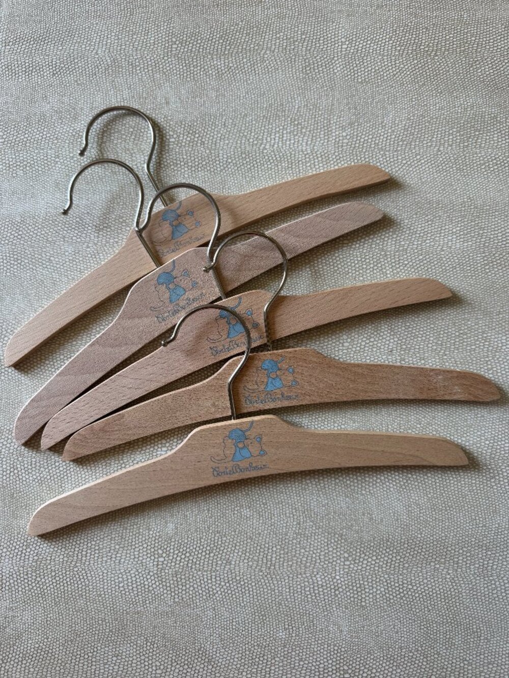 Toscanini Marina Porte Bonheur Wooden Baby Hangers Set of 5